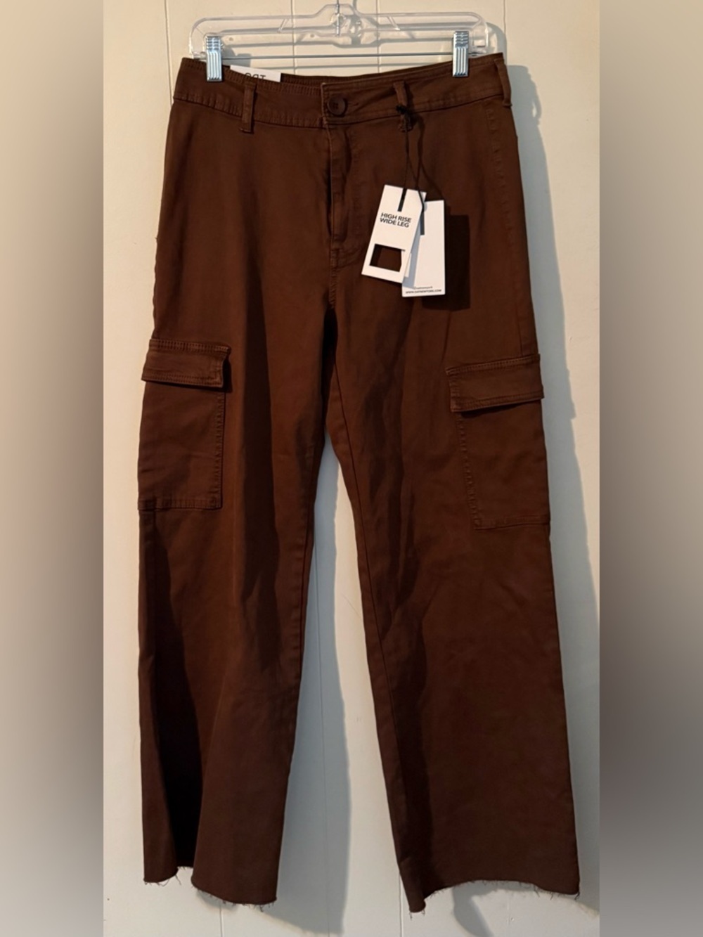 Oat New York High Rise Wide Leg Jeans Size 8/29 Harvest Brown Raw Hem NWT